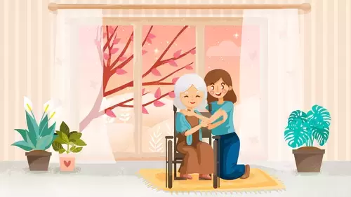 重陽節-陪伴奶奶的孫女插圖