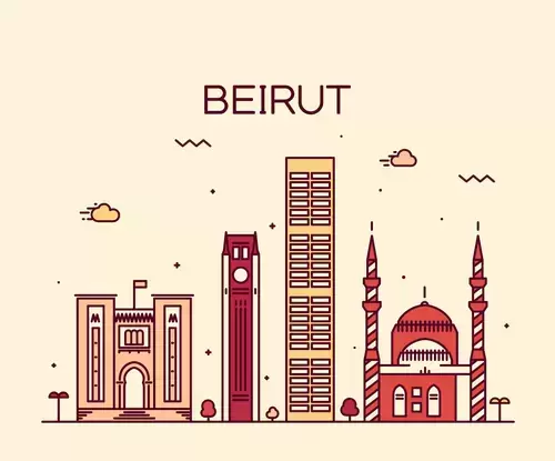 全球城市印象-貝魯特插圖素材
