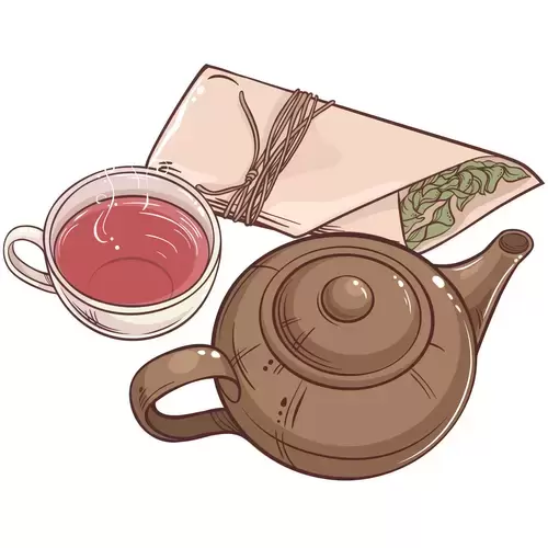 茶具插圖插圖素材