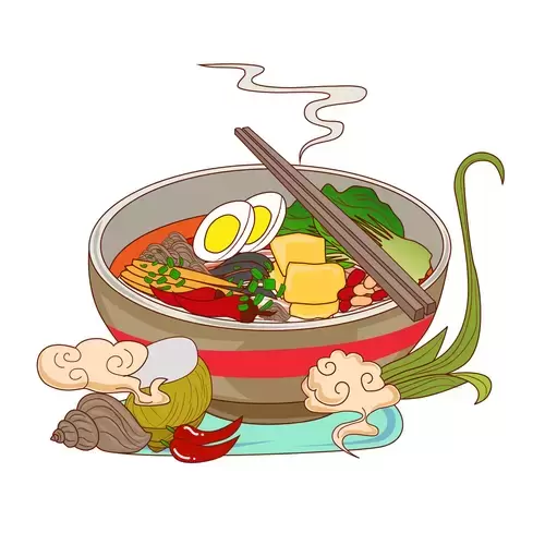 中華美食-海鮮蕎麥麵插圖