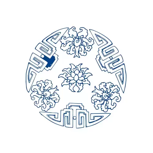 青花瓷圖案插圖