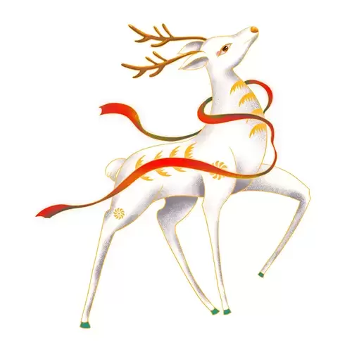 鹿插圖