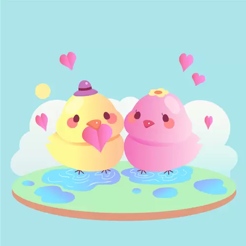 戀愛的動物-小雞-溫馨插圖