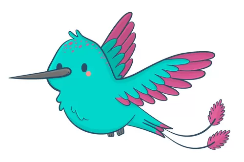 動物-卡通-可愛-鳥-飛行插圖