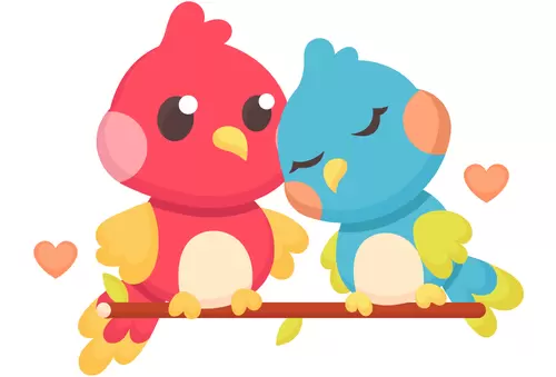 動物情侶-小鳥插圖