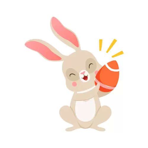可愛兔子-禮物插圖