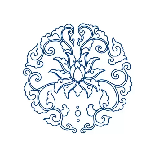 青花瓷圖案插圖素材