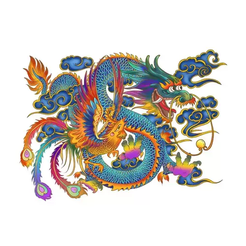 傳說動物-Dragon-and-phoenix插圖