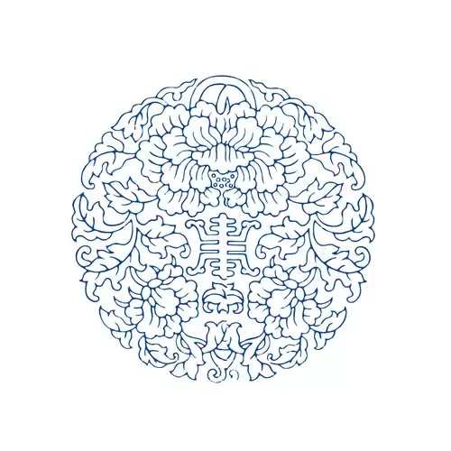 青花瓷圖案插圖