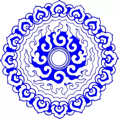 青花瓷圖案插圖素材