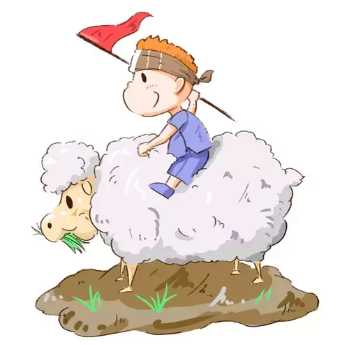 清明節-羊騎士插圖素材