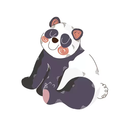 卡通動物-熊貓插圖